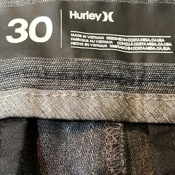 Hurley Mens Size 30 Shorts 10 inch inseam Pockets Gray Black Color Nike Dri-Fit - Picture 10 of 12